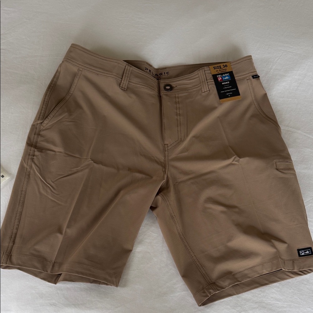Pelagic Khaki Flat Front Men Shorts